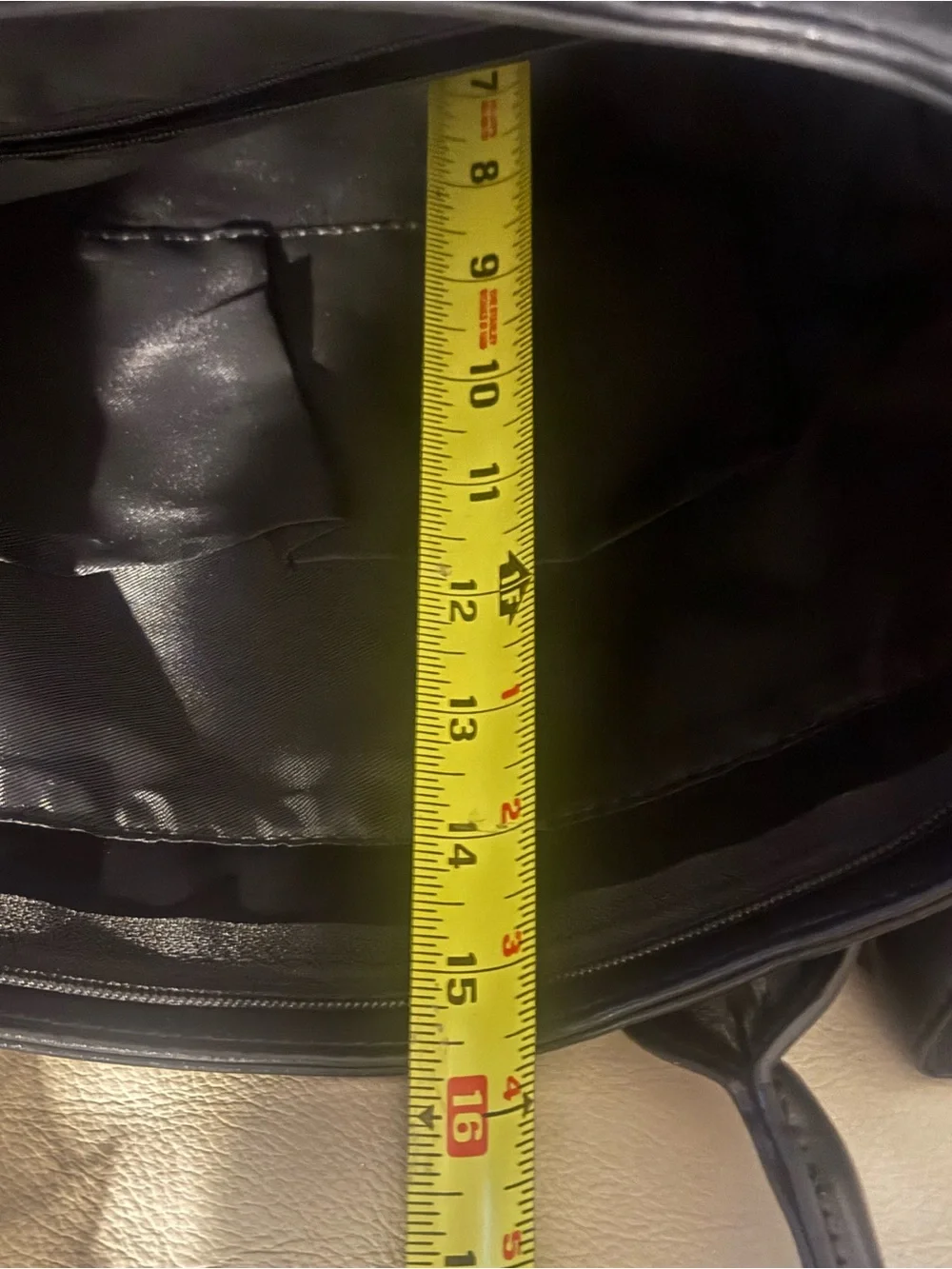 Classic Black Leather Tote Handbag - Picture 4 of 5